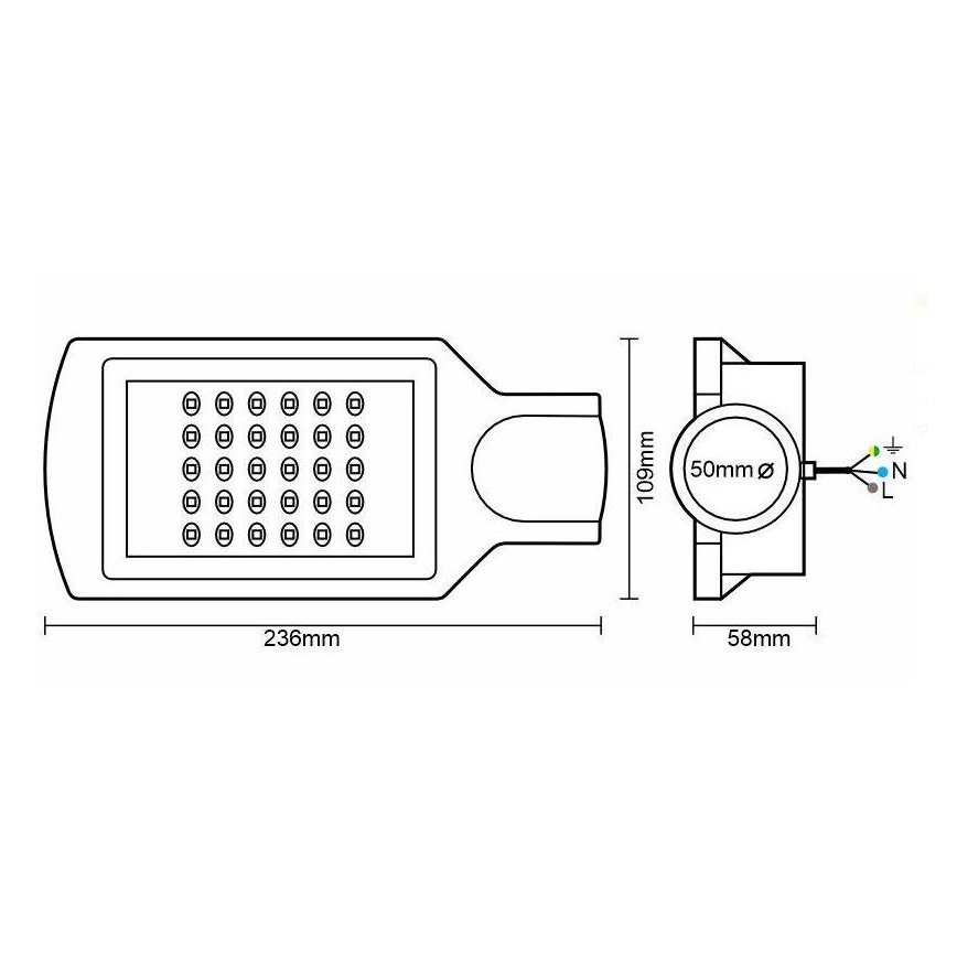 LED Улична лампа LED/30W/170-400V IP67