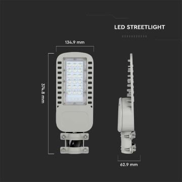 LED Улична лампа SAMSUNG CHIP LED/30W/230V 6500K сив