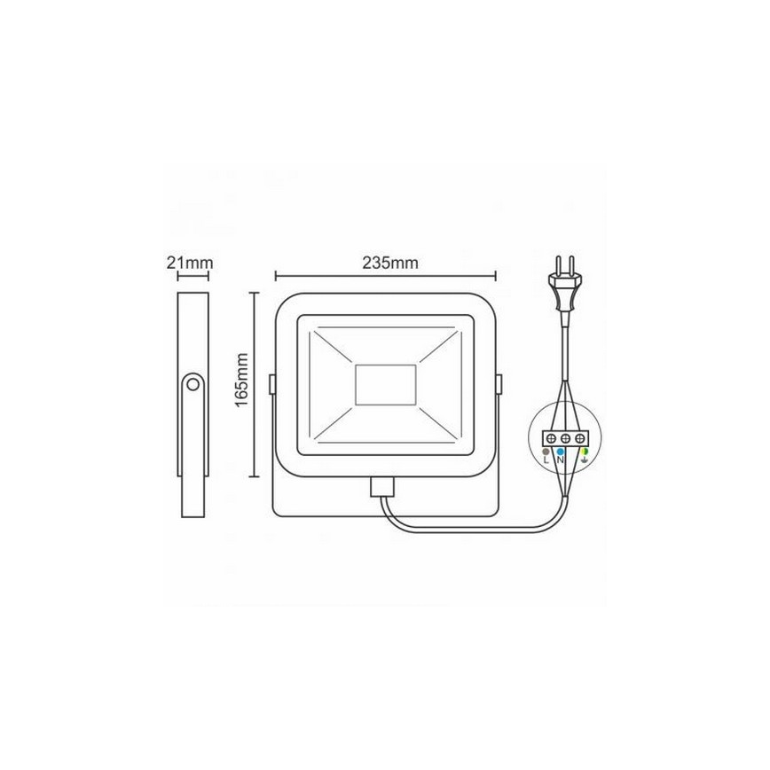 LED Външен прожектор LED / 50W / 220-265V IP65