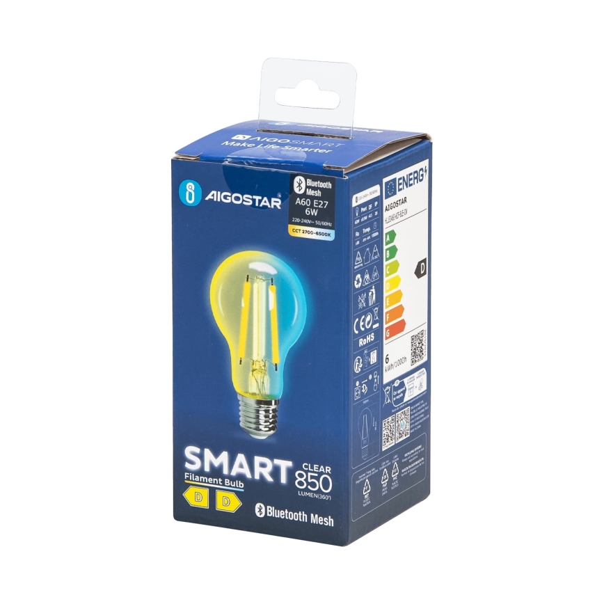 LED Крушка FILAMENT A60 E27/6W/230V 2700-6500K - Aigostar