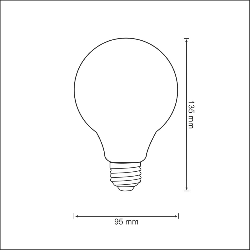 LED Крушка FILAMENT VINTAGE G95 E27/4W/230V 2000K