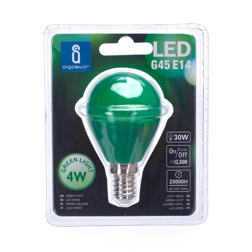 LED Крушка G45 E14/4W/230V green - Aigostar