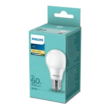 LED Крушка Philips A60 E27/8W/230V 2700K