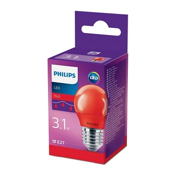 LED Крушка Philips E27/3,1W/230V червена