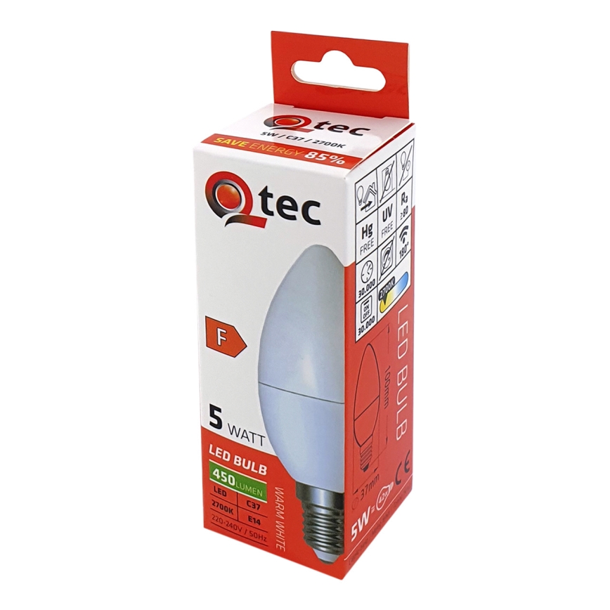 LED Крушка Qtec C35 E14/5W/230V 2700K