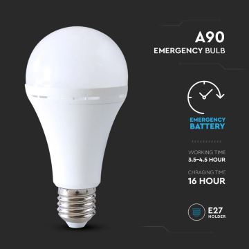 LED Крушка с авариен режим A90 E27/15W/230V 4000K