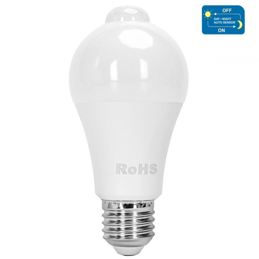 LED Крушка със сензор за движение и здрач A60 E27/12W/230V 3000K - Aigostar