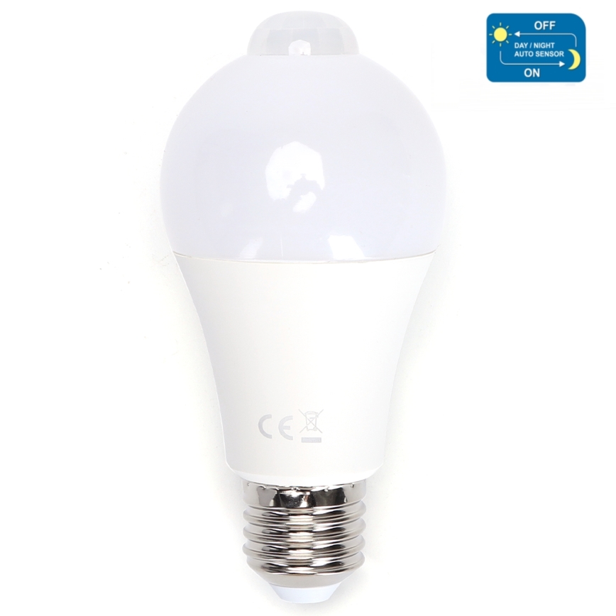 LED Крушка със сензор за движение и здрач A60 E27/12W/230V 6500K - Aigostar