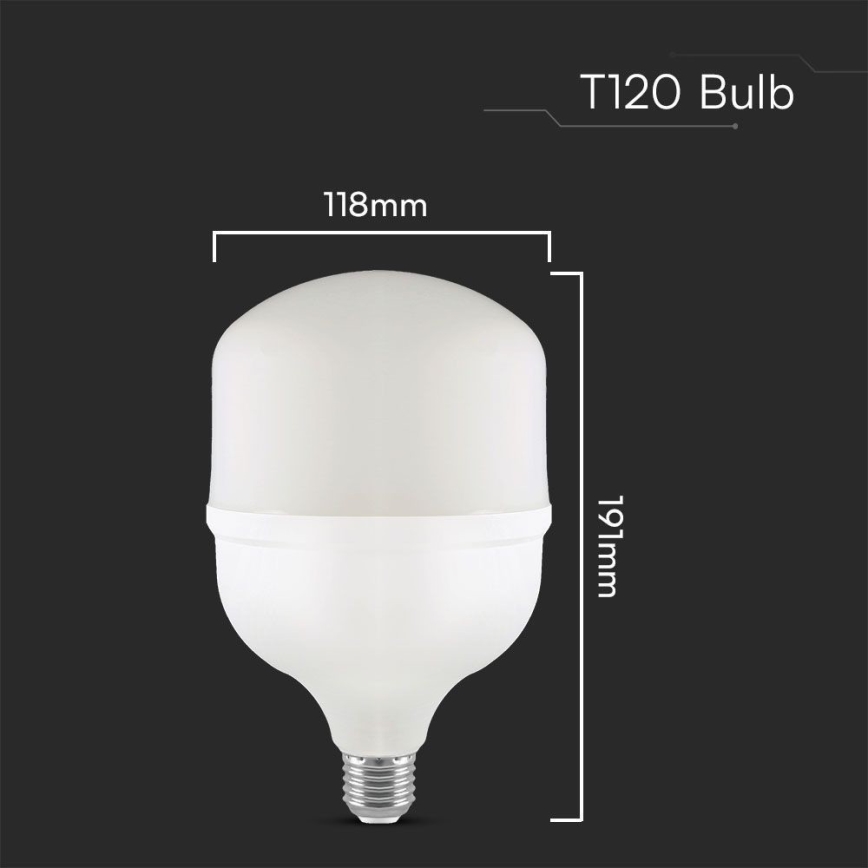 LED Крушка T120 E40 E27/40W/230V 6500K