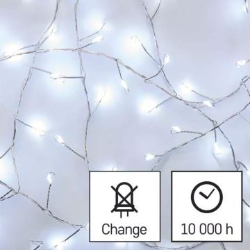 LED Коледни лампички 100xLED/3xAA 2,7м студено бели