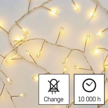 LED Коледни лампички 100xLED/3xAA 2,7м топло бели