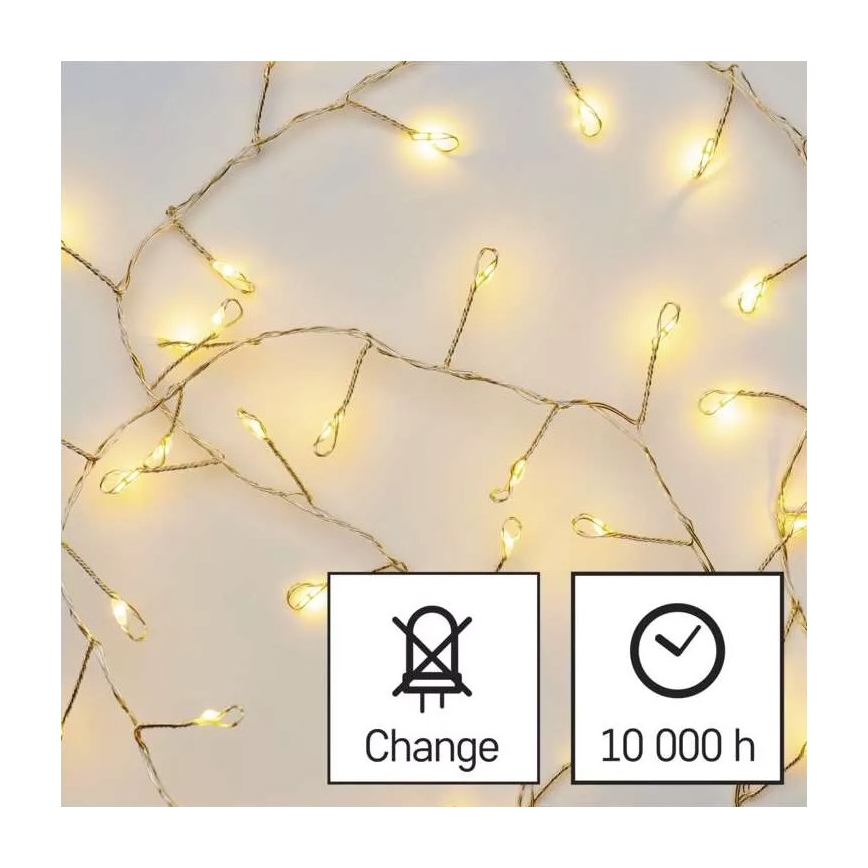 LED Коледни лампички 100xLED/3xAA 2,7м топло бели