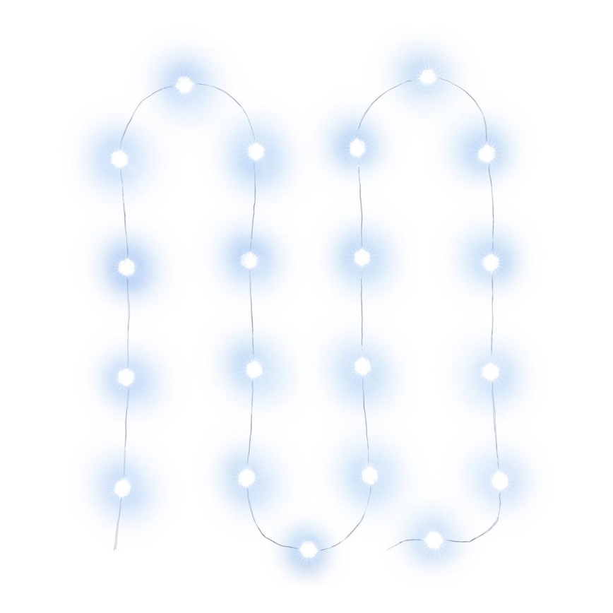 LED Коледни лампички 20xLED/2xAA 2,3м студено бели
