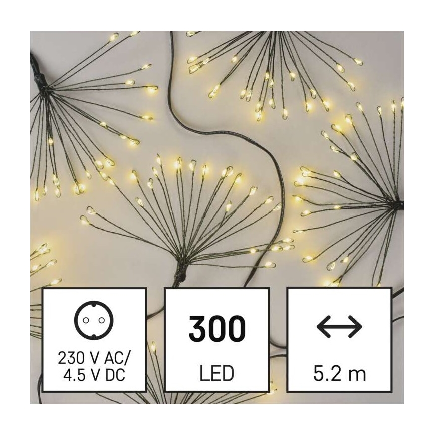 LED Коледни лампички 300xLED/8,2м топло бяло