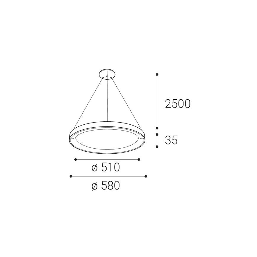 LED2 - LED Пендел BELLA LED/48W/230V 3000K/4000K кафяв