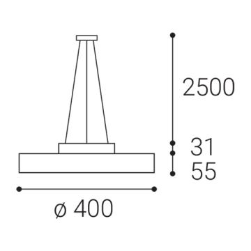 LED2 - LED Пендел ROTO LED/48W/230V 2700K/3300K/4000K IP40 бял Ø 40 см