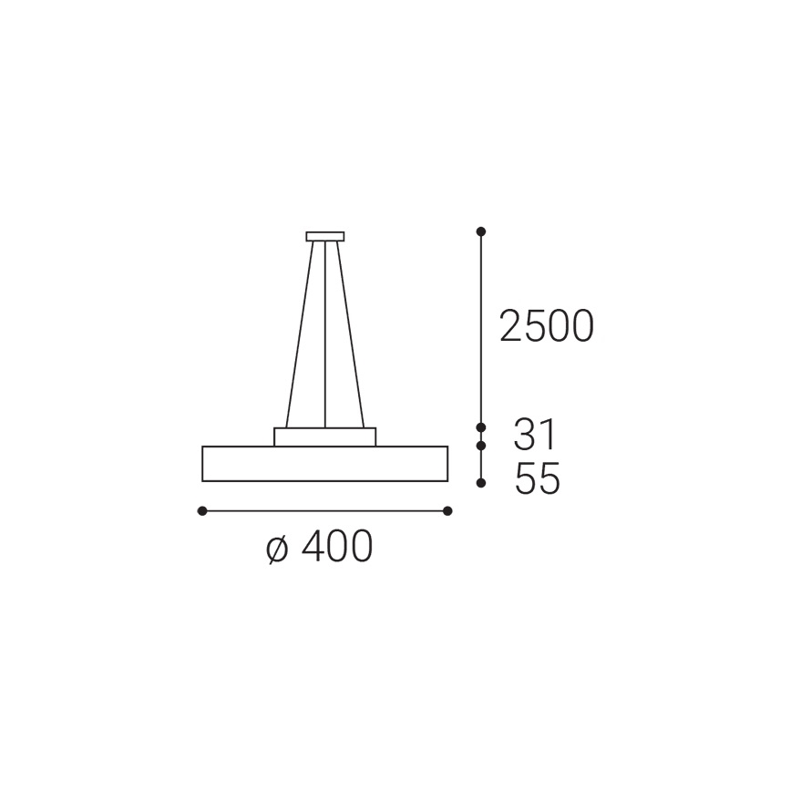 LED2 - LED Пендел ROTO LED/48W/230V 2700K/3300K/4000K IP40 бял Ø 40 см