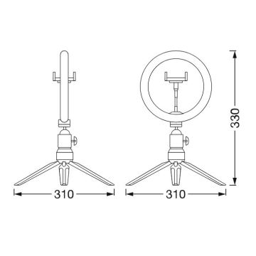 Ledvance - LED Димируема настолна лампа със стойка и държач за влогване LED/5,5W/USB 3000/4000/6500K