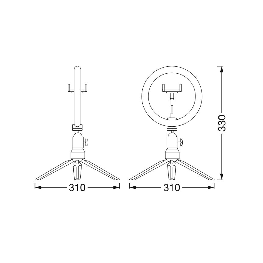 Ledvance - LED Димируема настолна лампа със стойка и държач за влогване LED/5,5W/USB 3000/4000/6500K