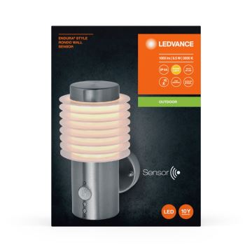 Ledvance - LED Екстериорен аплик със сензор ENDURA RONDO LED/9,5W/230V IP44 хром