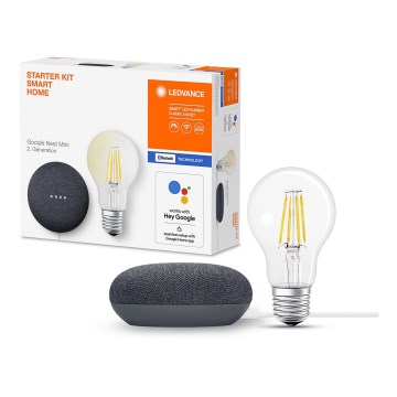 Ledvance - Смарт тонколона Google Nest Mini + LED Димируема крушка SMART+ A60 E27/6,5W/230V 2700K