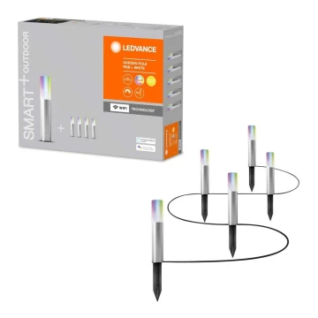 Ledvance - К-кт 5бр. LED RGBW екстериорни лампи SMART+ GARDEN POLE 5xLED/5,7W/230V IP65 Wi-Fi