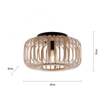 Leuchten Direkt 11412-79 - Полилей за повърхностен монтаж RACOON 1xE27/40W/230V Ø 40 см бамбук