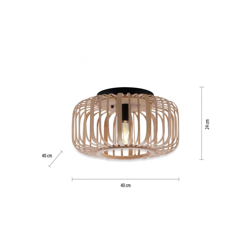 Leuchten Direkt 11412-79 - Полилей за повърхностен монтаж RACOON 1xE27/40W/230V Ø 40 см бамбук