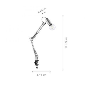 Leuchten Direkt 14773-55 - Настолна лампа с щипка TURN ME 1xE27/60W/230V