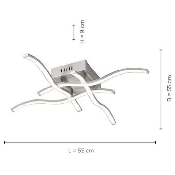 Leuchten Direkt 15131-55 - LED Повърхностен полилей WAWE 4xLED/4,6W/230V матов хром