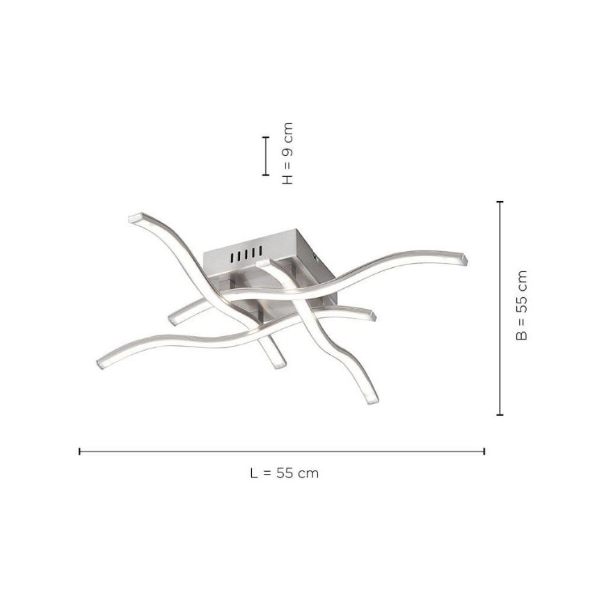 Leuchten Direkt 15131-55 - LED Повърхностен полилей WAWE 4xLED/4,6W/230V матов хром