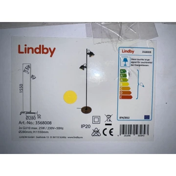 Lindby - Лампион SHILA 2xGU10/25W/230V