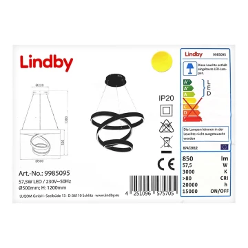 Lindby - LED Пендел OLADA LED/57,5W/230V