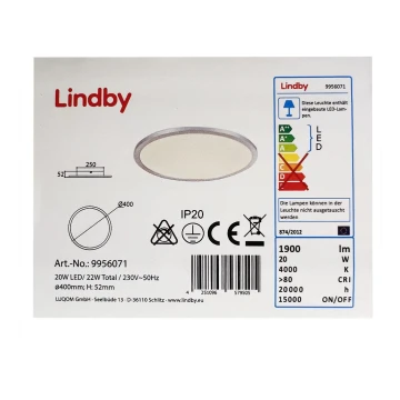 Lindby - LED Плафон LEONTA LED/20W/230V