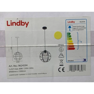 Lindby - Пендел BEKIRA 1xE27/60W/230V