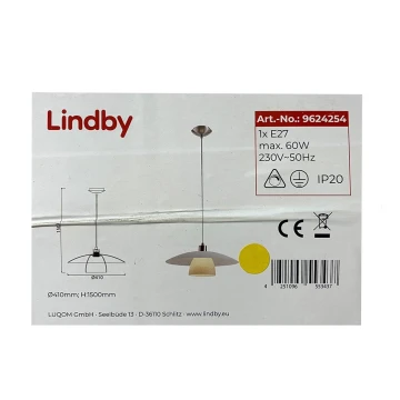Lindby - Пендел DOLORES 1xE27/60W/230V