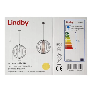 Lindby - Пендел KORIKO 1xE27/60W/230V