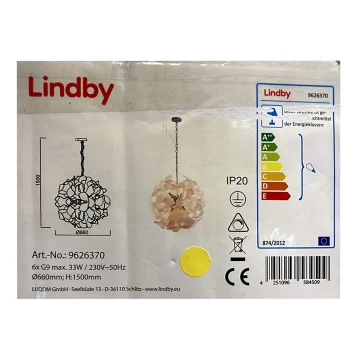 Lindby - Пендел NUBALIKA 6xG9/33W/230V