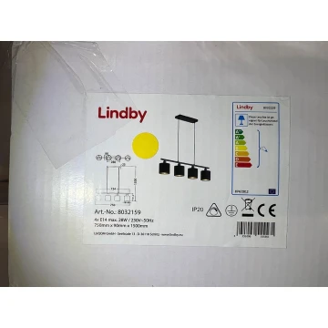 Lindby - Пендел VASILIA 4xE14/28W/230V