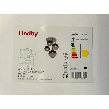 Lindby - Висящ полилей ROBYN 2xE27/40W/230V + 2xE27/25W/230V