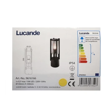 Lucande - Екстериорна лампа BRIENNE 1xE27/15W/230V IP54