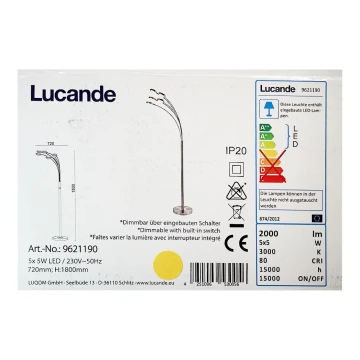 Lucande - LED Димируем лампион CATRIONA 5xLED/5W/230V