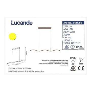 Lucande - LED Димируем пендел BRAMA LED/42W/230V