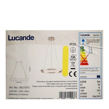 Lucande - LED Димируем пендел LYANI LED/20,5W/230V