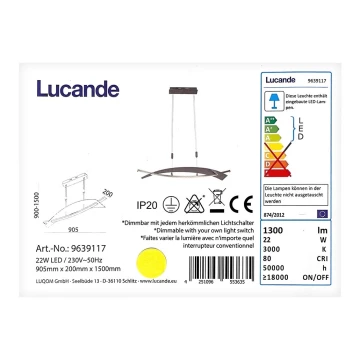 Lucande - LED Димируем пендел MARIJA LED/22W/230V