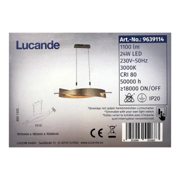 Lucande - LED Димируем пендел MARIJA LED/24W/230V