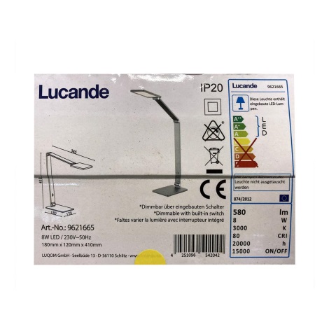 Lucande - LED Димируема сензорна настолна лампа MION LED/8W/230V