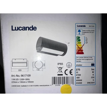 Lucande - LED Екстериорен аплик BOHDAN LED/11W/230V IP65