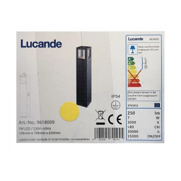 Lucande - LED Екстериорна лампа NICOLA LED/7W/230V IP54