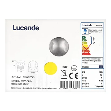 Lucande - LED Екстериорна лампа за вграждане HELENE LED/3W/230V IP67